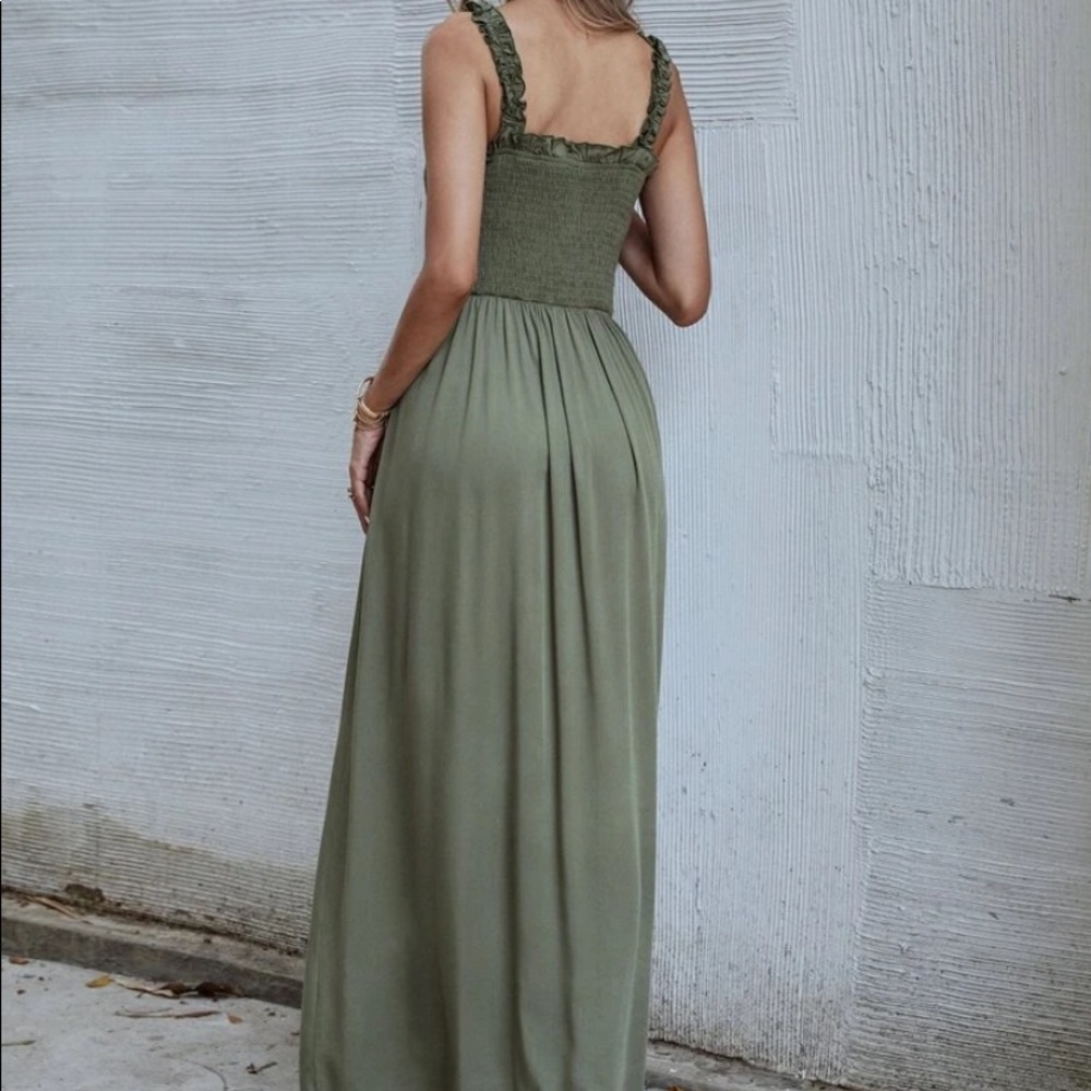 Boho shirred button through maxi dress - Picture 2 of 6